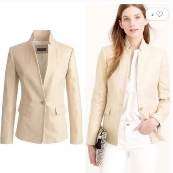 J.Crew Linen Metallic Blazer - Picture 2 of 12